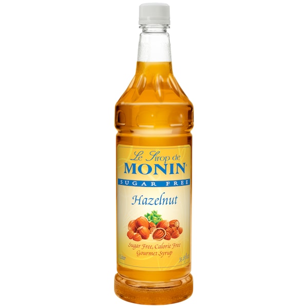 Monin Monin Sugar-Free Hazelnut Syrup 1 Liter Bottle, PK4 M-FS023F - main